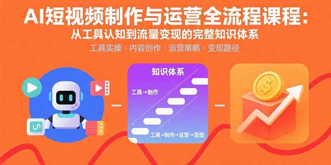 AI短视频制作与运营全流程课程：从工具认知到流量变现的完整知识体系-胜利号