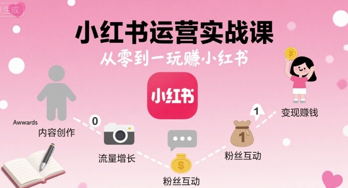 小红书运营实战课，从零到一玩賺小红书-胜利号
