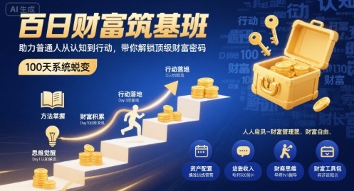 百日财富筑基班，助力普通人从认知到行动，带你解锁顶级财富密码-胜利号