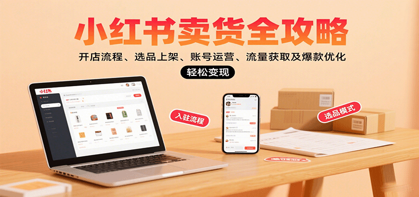 小红书卖货全攻略：开店流程、选品上架、账号运营、流量获取及爆款优化，轻松变现-胜利号
