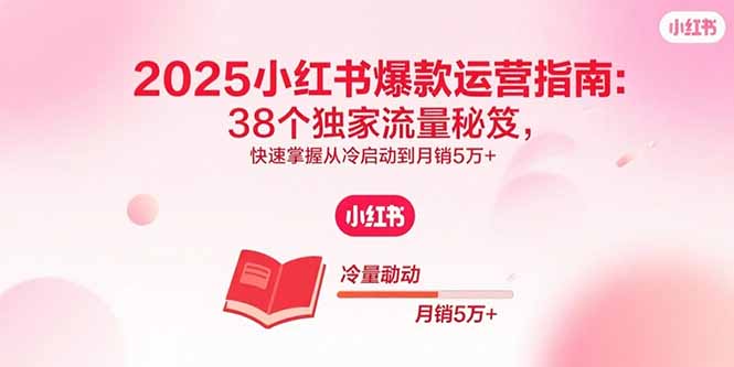 2025小红书爆款运营指南：38个独家流量秘笈，快速掌握从冷启动到月销5万+-胜利号