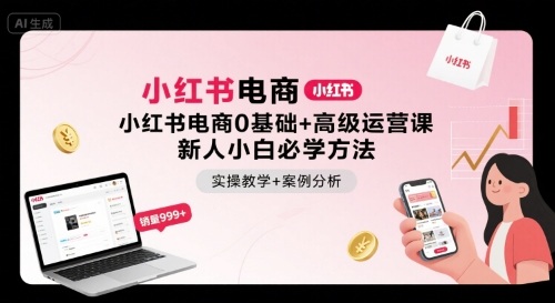 小红书电商0基础+高级运营课，新人小白必学方法，实操教学+案例分析-胜利号
