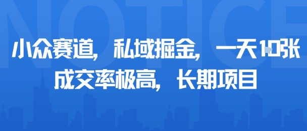 小众赛道，私域掘金，一天多张，成交率极高，长期项目-胜利号