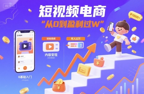 短视频电商：短视频变现从0到盈利过W-胜利号