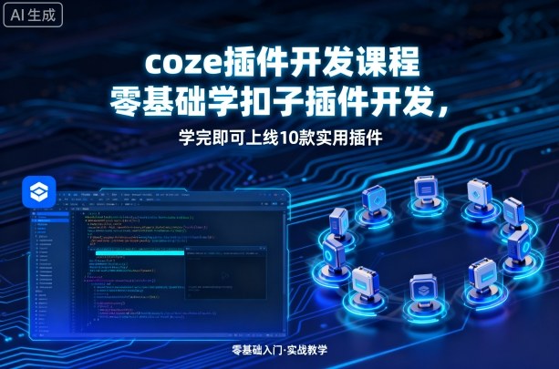 coze插件开发课程，零基础学扣子插件开发，学完即可上线10款实用插件-胜利号