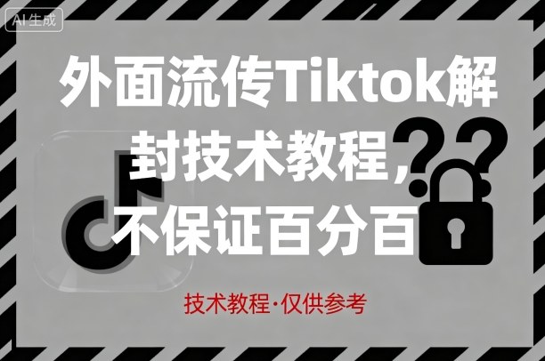 外面流传Tiktok解封技术教程，不保证百分百，具体自测-胜利号