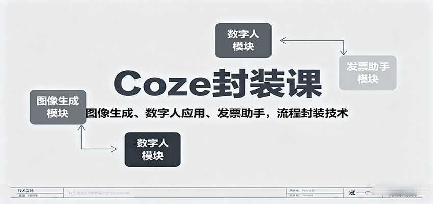 Coze封装课，图像生成、数字人应用、发票助手，流程封装技术-胜利号
