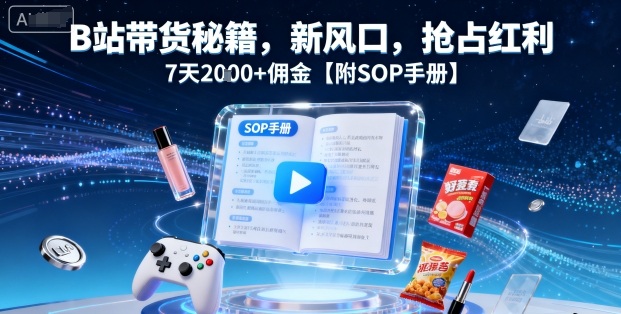 B站带货秘籍，新风口，抢占红利，7天2k+佣金【附SOP手册】-胜利号
