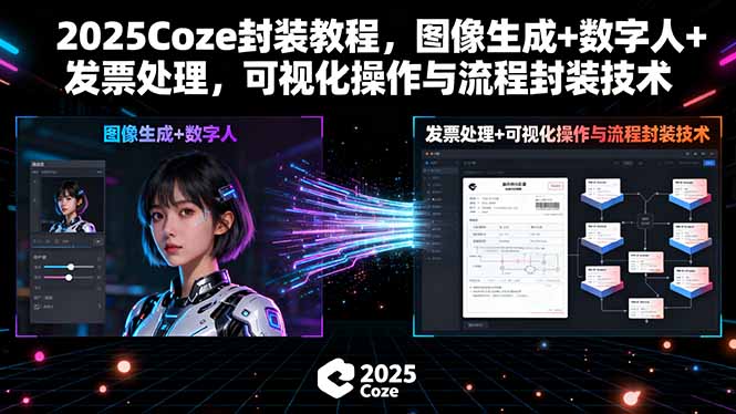 2025Coze封装教程，图像生成+数字人+发票处理，可视化操作与流程封装技术-胜利号