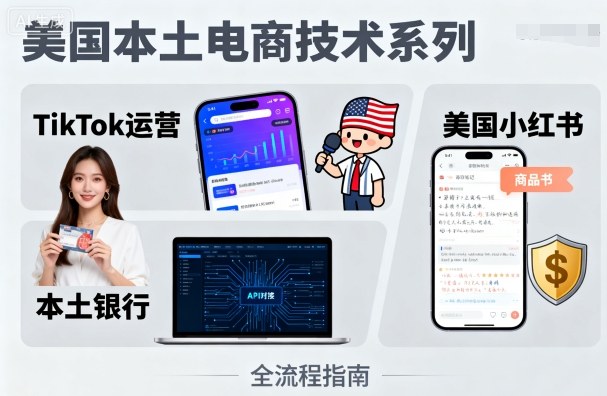 美国本土电商技术，Tiktok 运营篇+美国小红书篇+本土银行篇-胜利号
