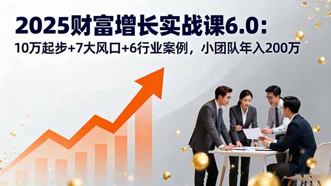 2025财富增长实战课6.0：10万起步+7大风口+6行业案例，小团队年入200万-胜利号