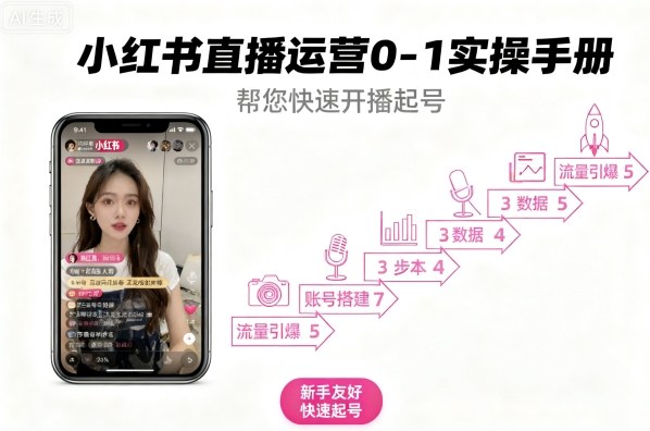 小红书直播运营0-1实操手册，帮您快速开播起号-胜利号
