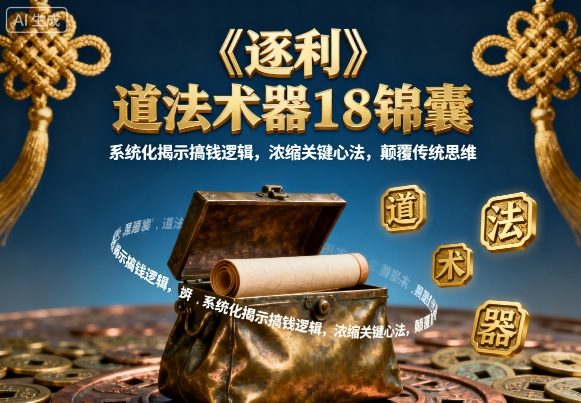 《逐利》道法术器18锦囊，系统化揭示搞钱逻辑，浓缩关键心法，颠覆传统思维-胜利号