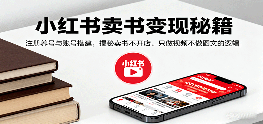小红书卖书变现秘籍，注册养号与账号搭建，揭秘卖书不开店、只做视频不做图文的逻辑-胜利号