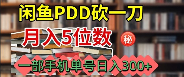 闲鱼PDD砍一刀，一部手机就可以操作，单号日入3张-胜利号