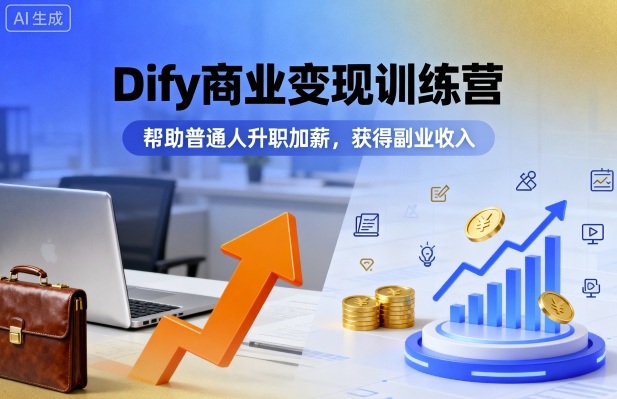 Dify商业变现训练营，帮助普通人升职加薪，获得副业收入-胜利号