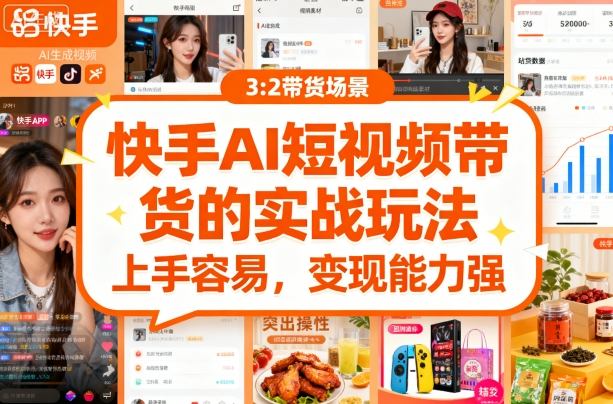 快手ai短视频带货的实战玩法，上手容易，变现能力强-胜利号
