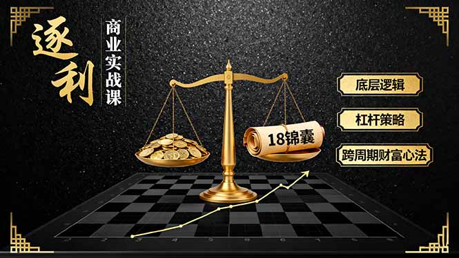 《逐 利》商业实战课，底层逻辑、杠杆策略、18锦囊，跨周期财富心法-胜利号