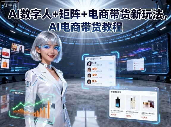 AI数字人+矩阵+电商带货新玩法，AI电商带货教程-胜利号