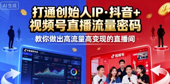 25年直播9-10两期线下课，打通创始人IP，抖音+视频号直播流量密码，教你做出高流量高变现的直播间-胜利号
