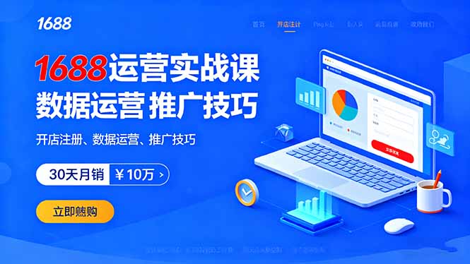 1688运营实战课：开店注册、数据运营、推广技巧，30天月销破10万+-胜利号