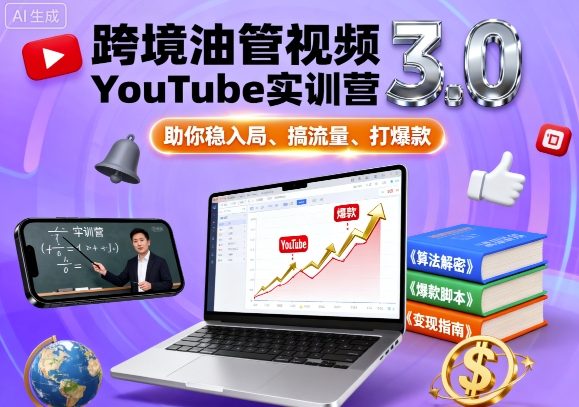 跨境油管视频YouTube实训营3.0，助你稳入局、搞流量、打爆款-胜利号