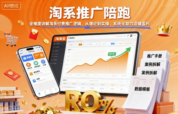 淘系推广陪跑，全维度讲解淘系付费推广逻辑，从理论到实操，系统化助力店铺盈利-胜利号