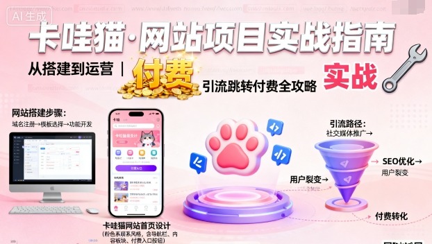 卡哇猫·网站项目，网站搭建与运营以及引流跳转付费-胜利号