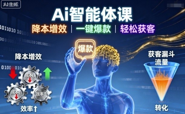 Ai智能体课，降本增效，一键爆款，轻松获客-胜利号
