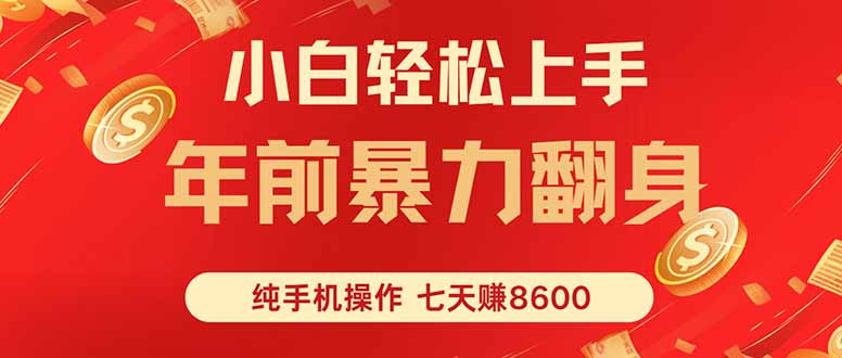 七天狂赚8600，小白纯手机操作，日入1000+-胜利号
