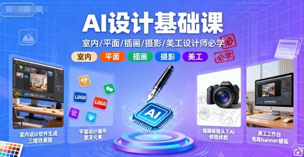 AI设计基础课，室内、平面、插画、摄影、美工设计师必学的-胜利号